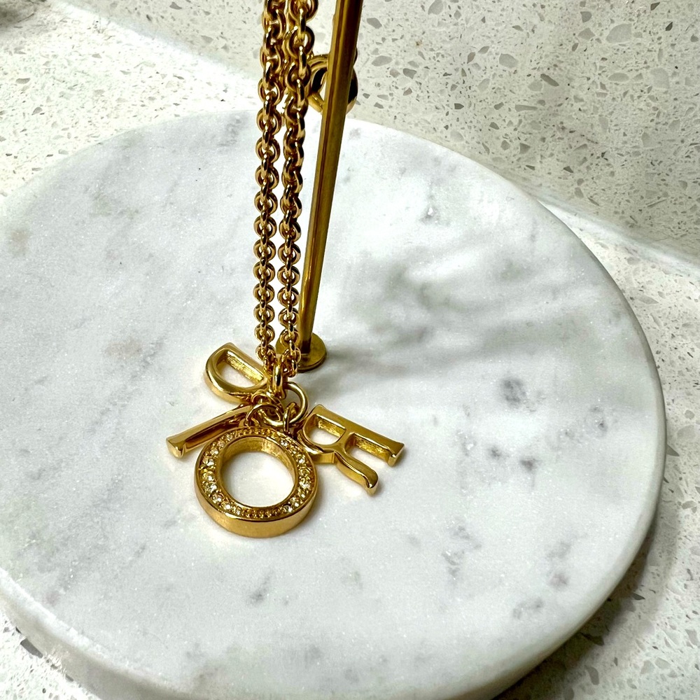 Dior gold pendant necklace